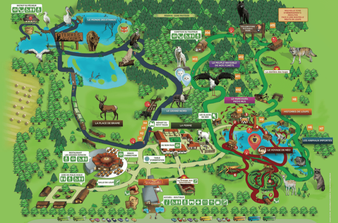 Le plan du parc de Sainte-Croix