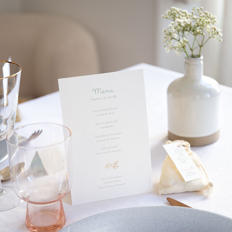baptême menu