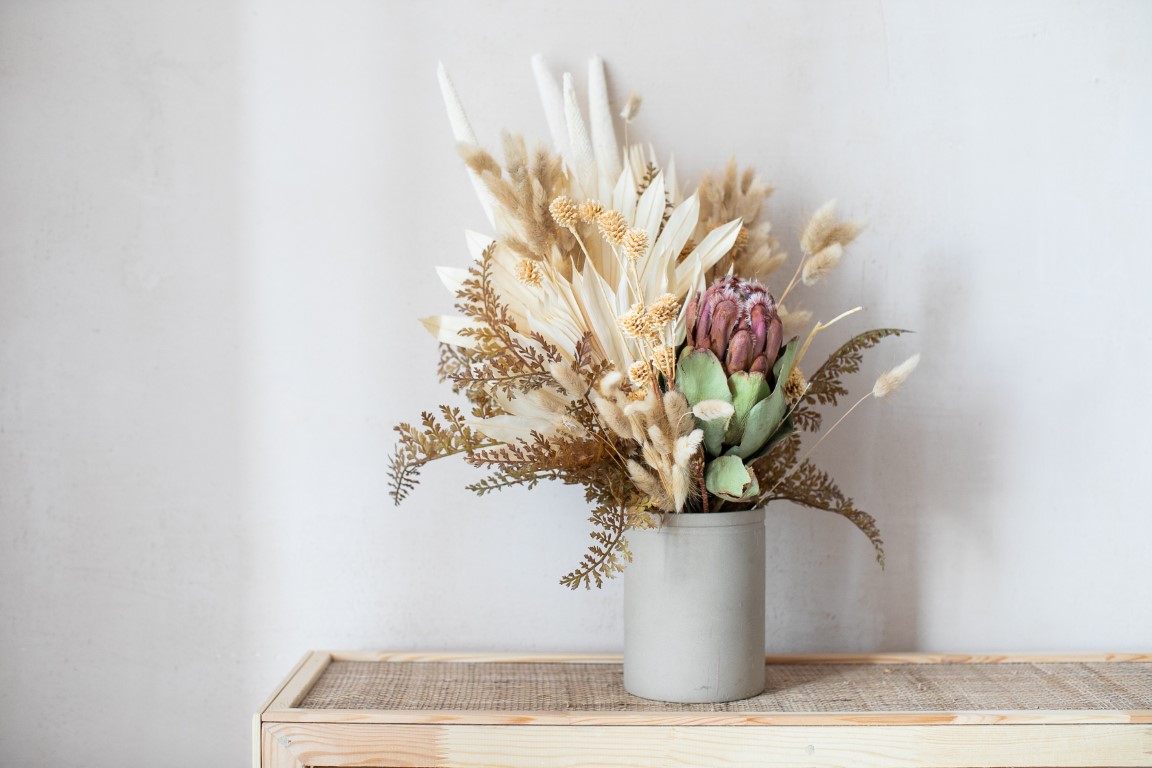 bouquet de fleurs séchées